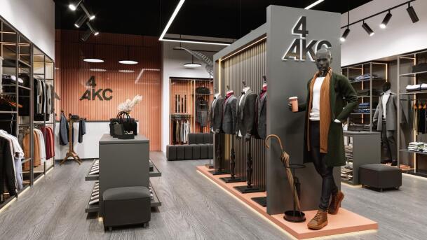 طراحی ویترین مغازه لباس فروشی مردانه