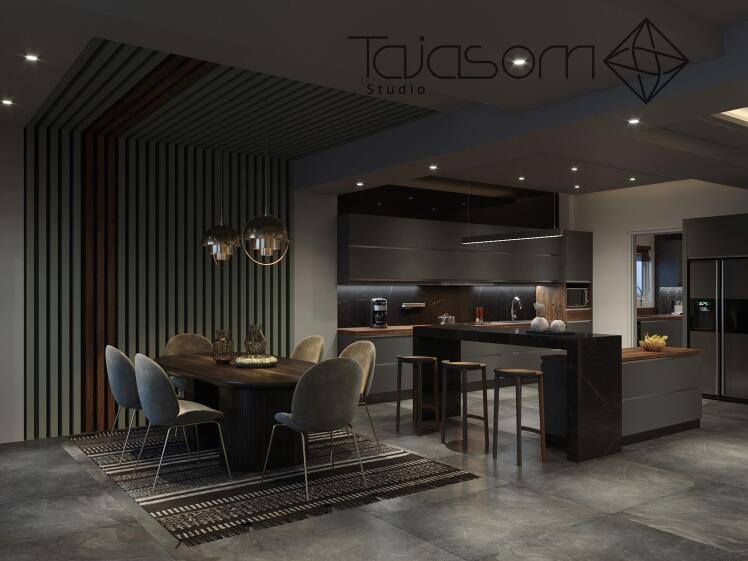 صحنه آماده رندر داخلی مدرن