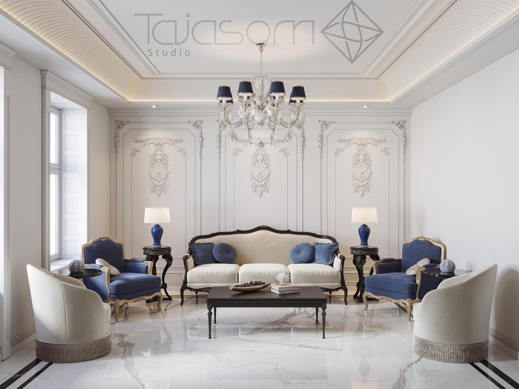  فضای نشیمن کلاسیک با حس شکوه و آرامش 