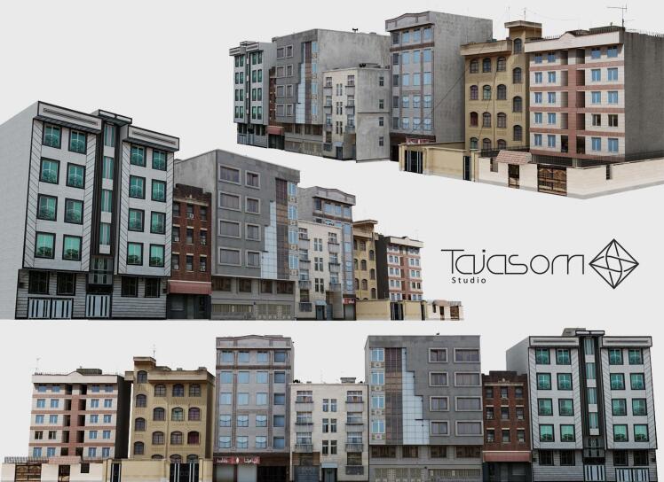 آبجکت ساختمان ایرانی کم حجم ویری و کرونا