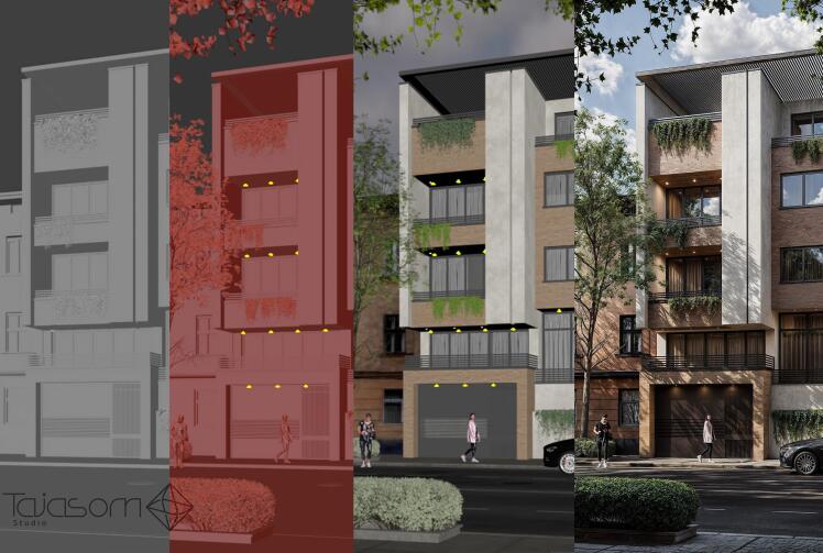 آموزش تری دی مکس پروژه محور نمای ساختمان