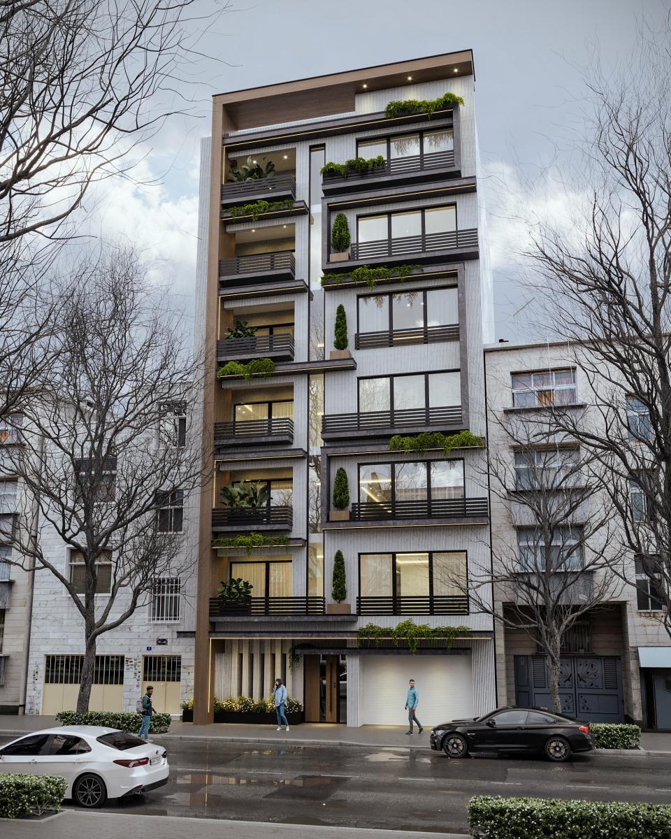 نمای آماده ساختمان با سبک مدرن و نورپردازی حرفهای – مناسب برای رندر نما در 3ds Max