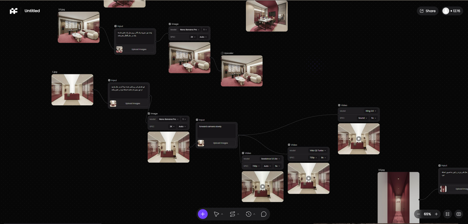 نمایی از کار با هوش مصنوعی آرت فلو