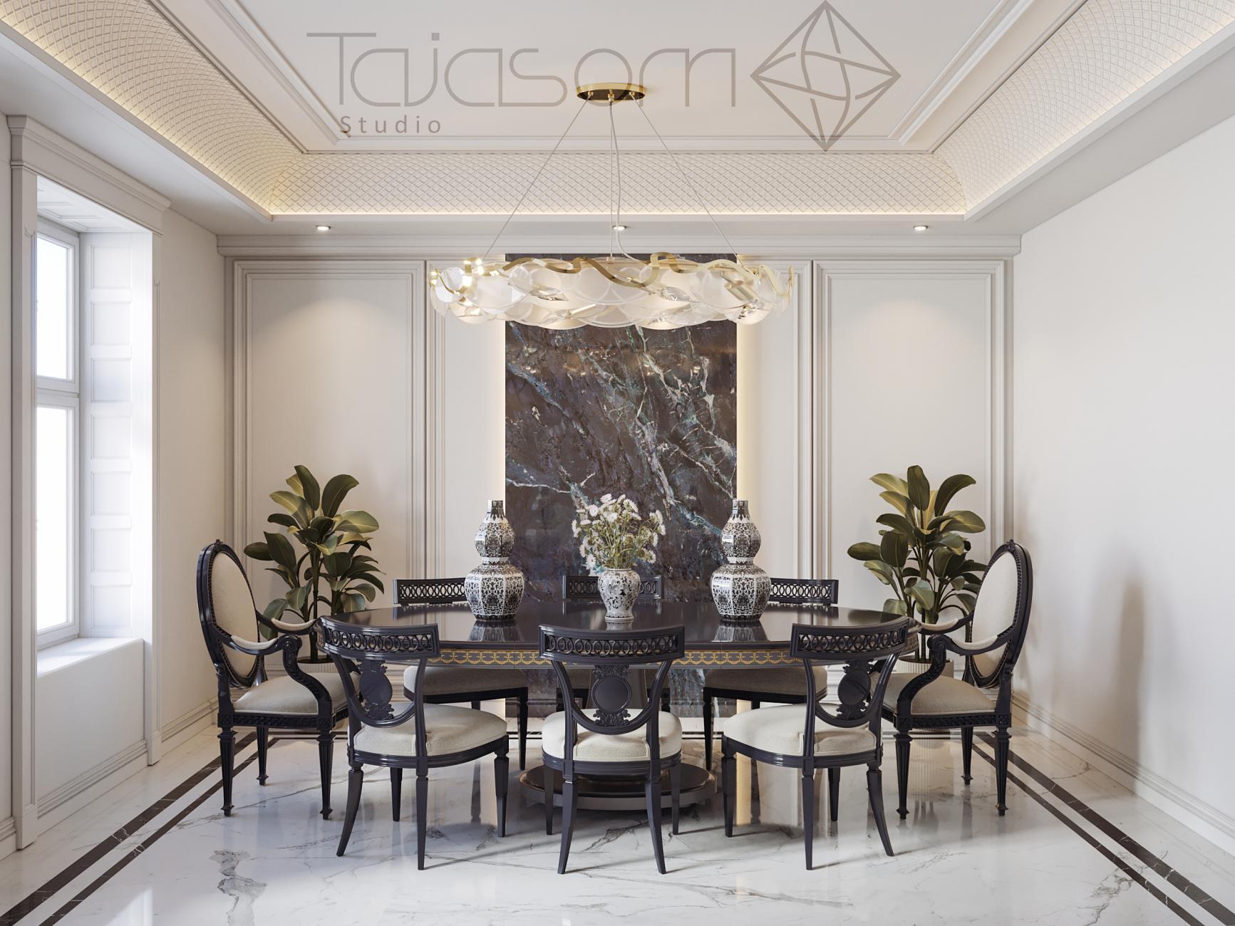  صحنه داخلی نهار خوری کلاسیک مناسب ارائه به کارفرما 