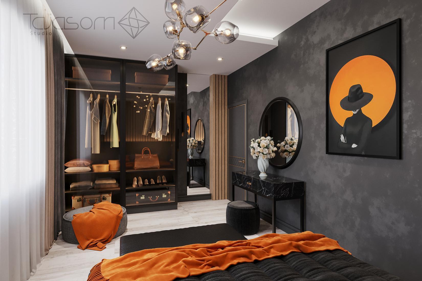  3d modern bedroom design scene for 3dsmax 