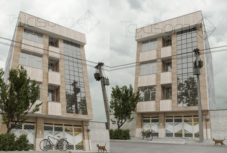 آبجکت ساختمان همسایه سه طبقه